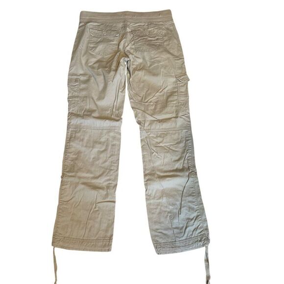 Synpolies womens Cargo Pants 8 Beige Cotton Spandex Drawstring Waist Made In Vie - Picture 8 of 8